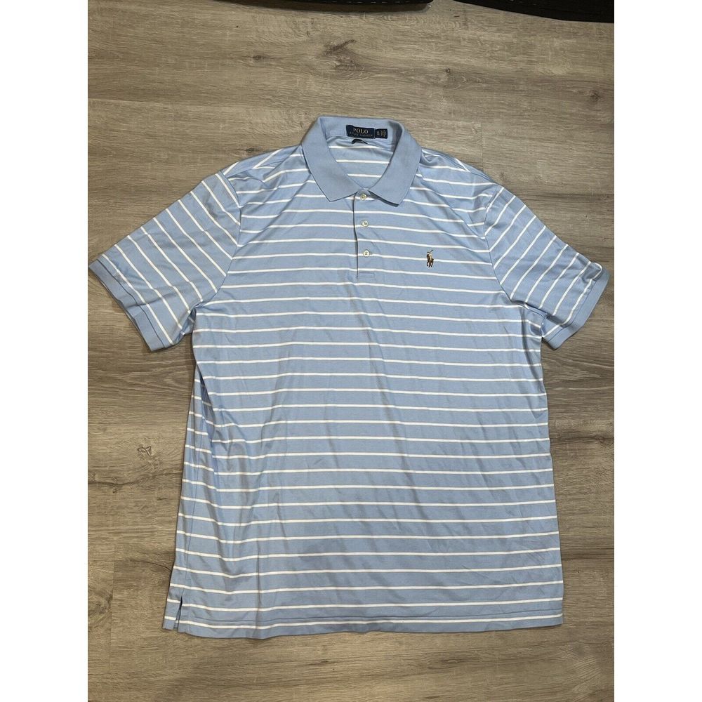 Men Polo Ralph Lauren mesh Polo Shirt Striped - CLASSIC FIT - XL